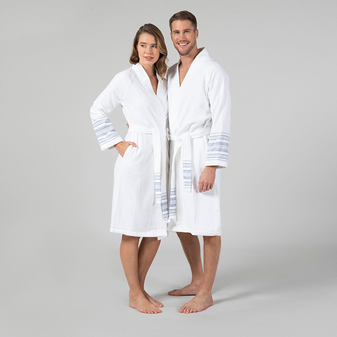 Derin Unisex Bornoz Lazulı Mavi