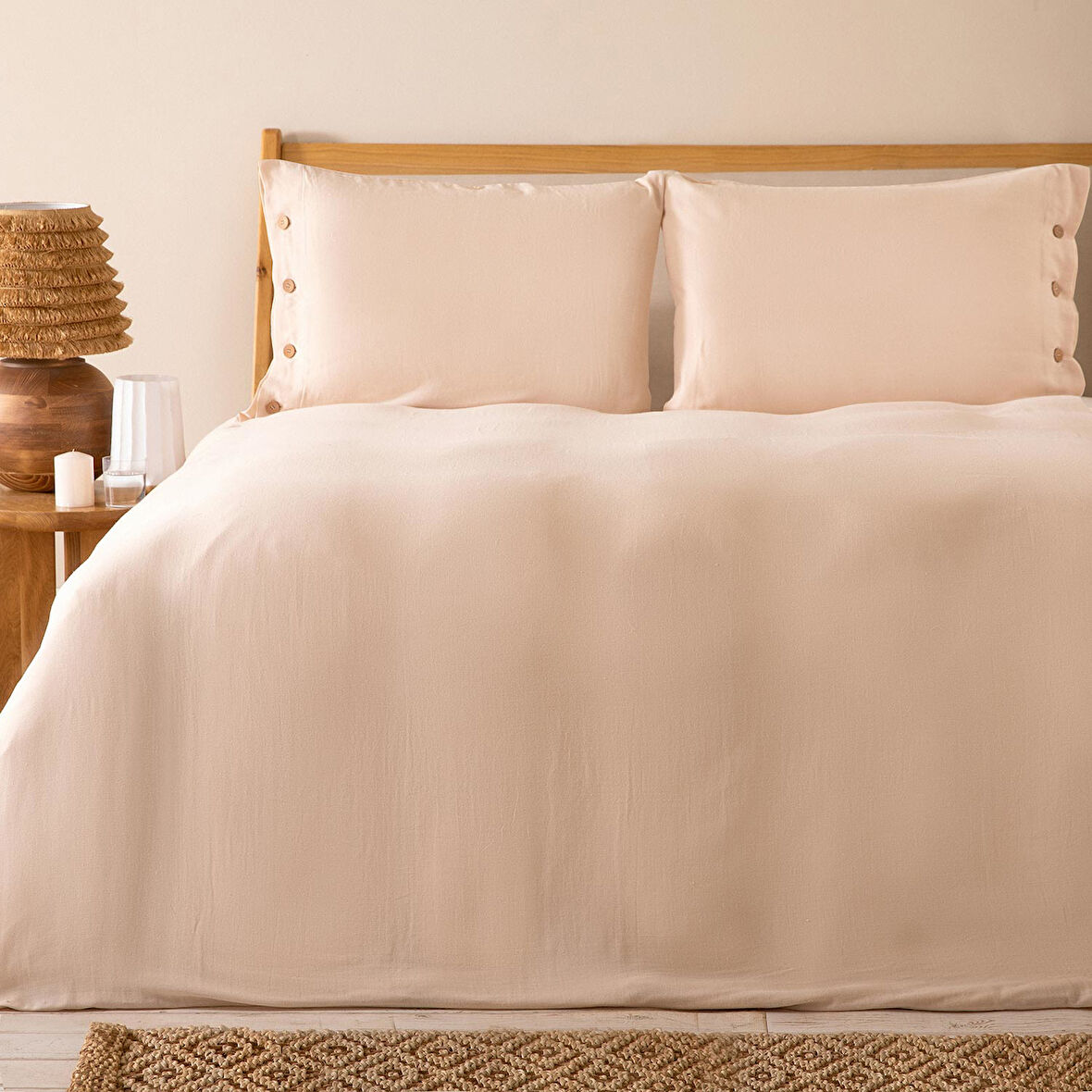 Ines Ekstra Çift Kişilik Nevresim Seti 230x220 cm Kum Beji