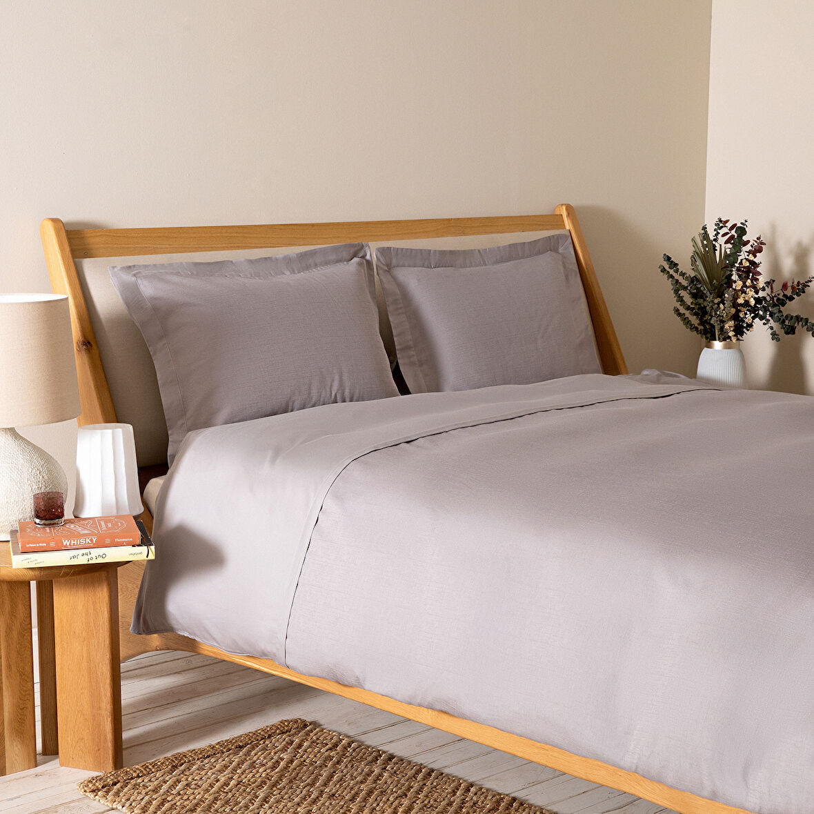 Mismo Ekstra Çift Kişilik Nevresim Seti 230x220 cm Sıcak Gri