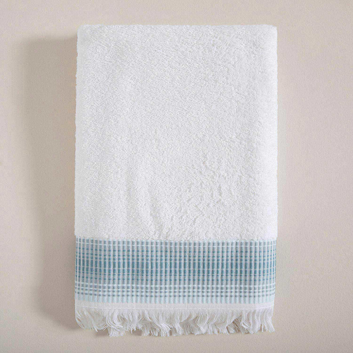 Endi Banyo Havlusu  70x140 cm Beyaz/Aqua