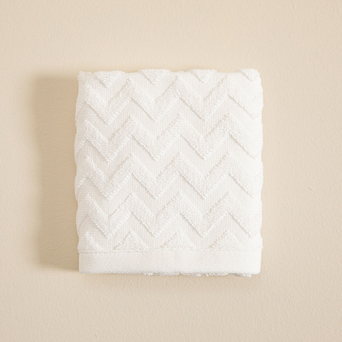 Zigzag El Havlusu 30x40 cm Beyaz/Beyaz