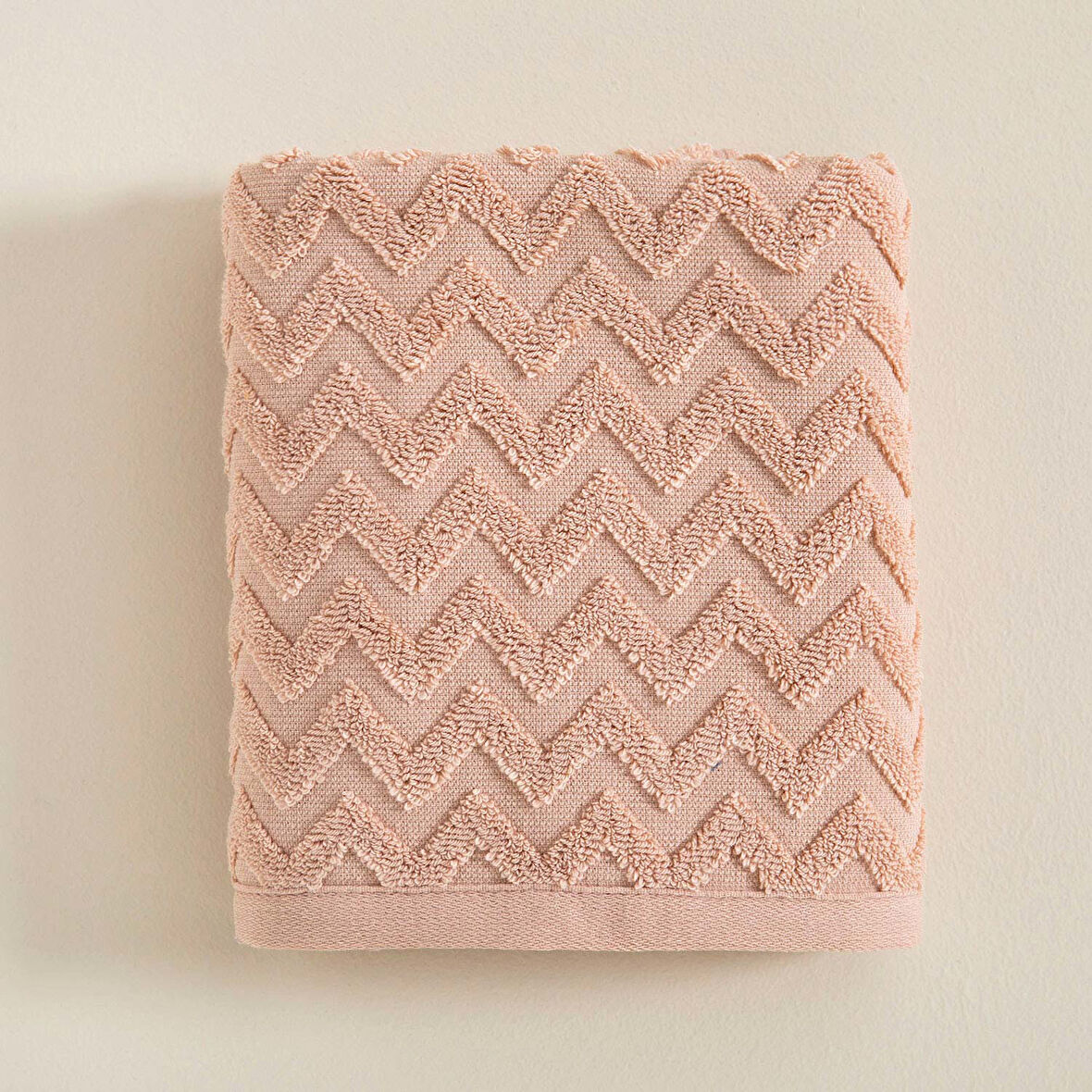 Zigzag Yüz Havlusu 50x70 cm EKRU/KOYU SOMON