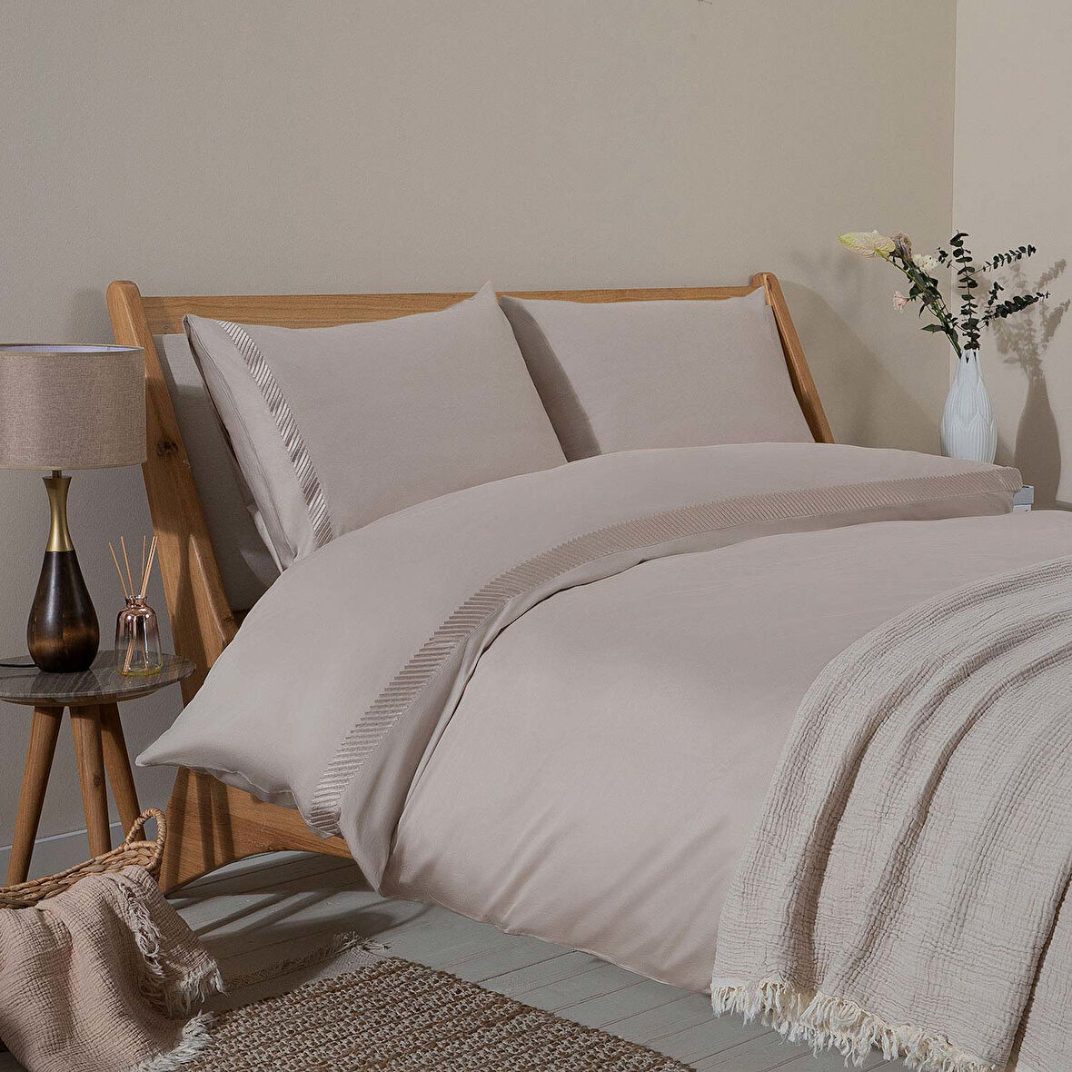 Annette Nevresim Seti 260x220 cm Taş