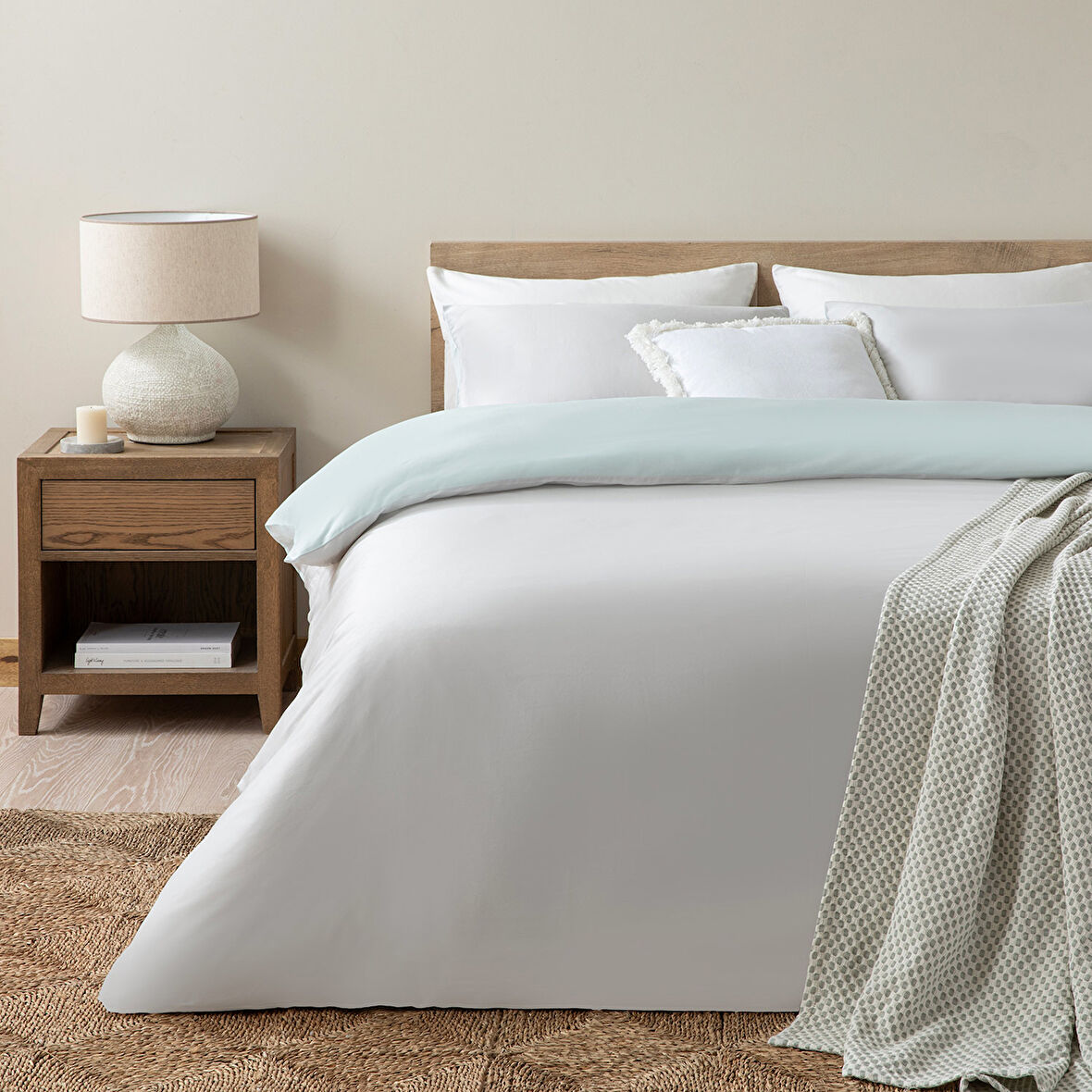 Bettie Nevresim Seti King Size 230x220 cm Soğuk Gri/Seladon