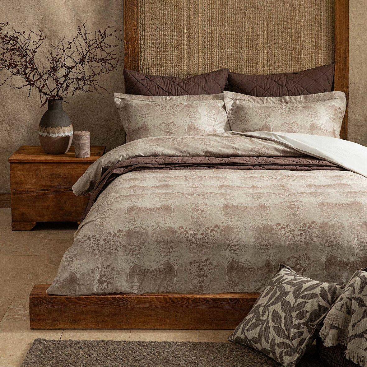 Forrest Nevresim Seti Ekstra King Size 260x220 cm Kahve