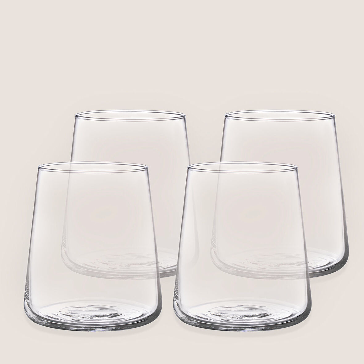 Arletta Su Bardağı Seti 380 Ml 4'lü Set Transparan