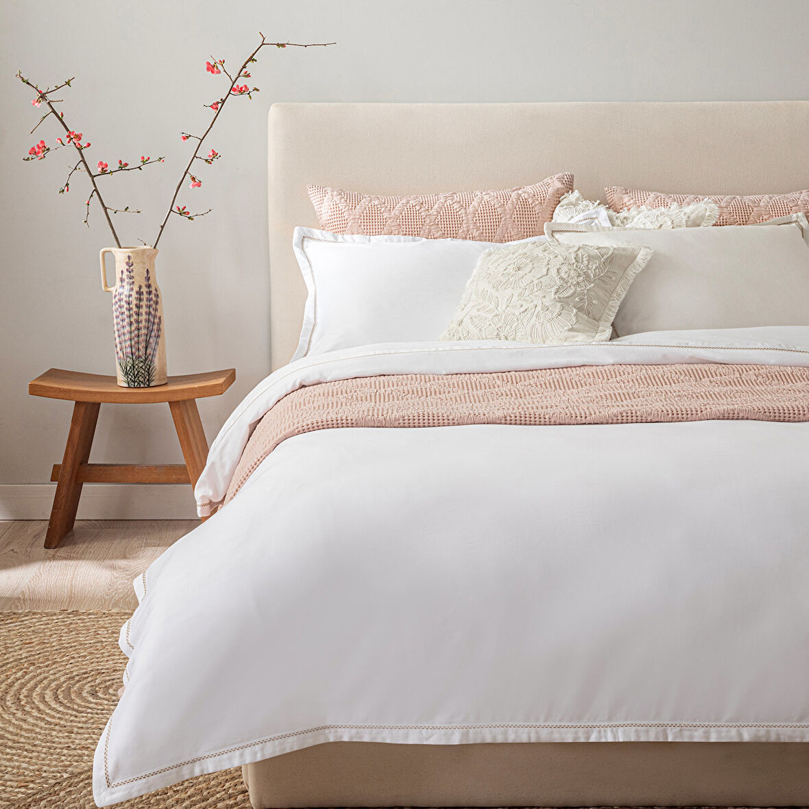 Madelıne Nevresim Seti Double Beyaz/Bej