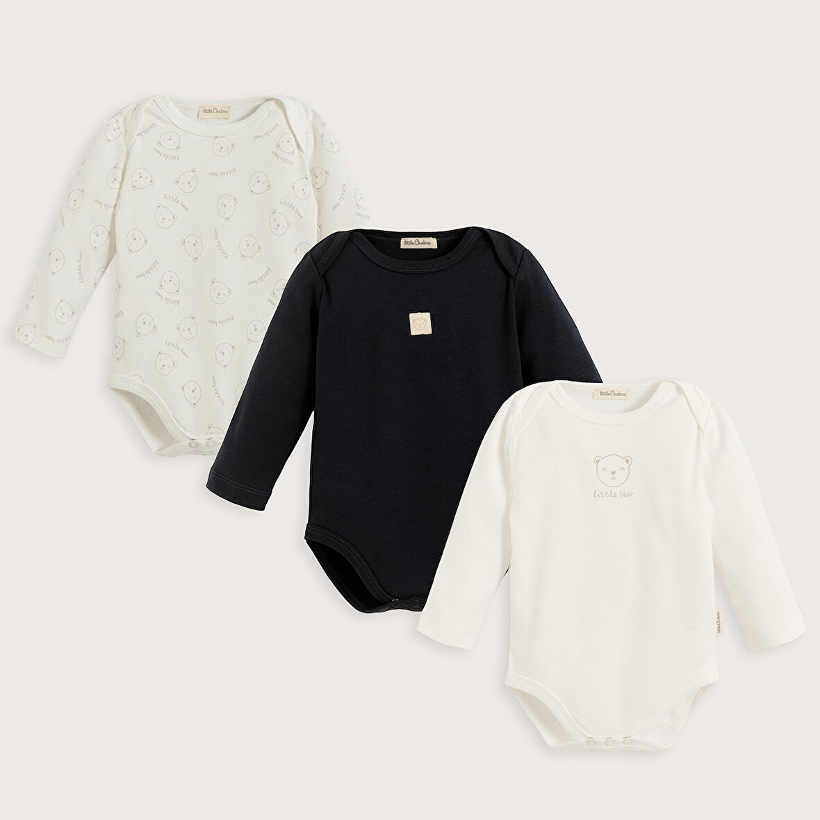Cool Bear 3'lü Body Set Ekru/Lacivert