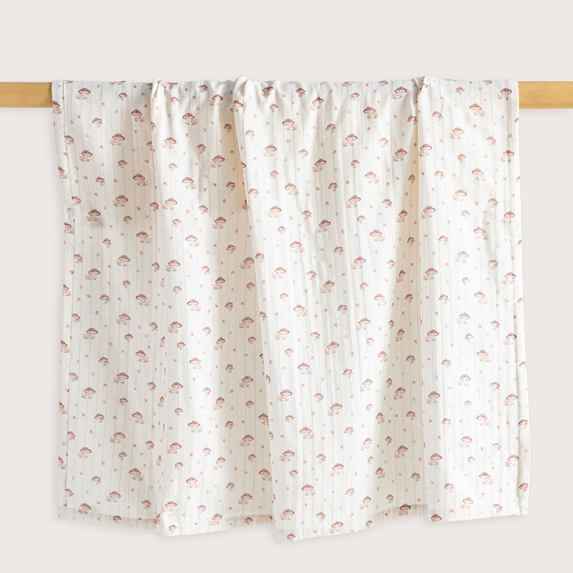 Woodland Müslin Battaniye Ekru/Pembe