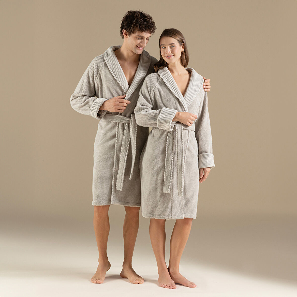 Eva Cotton Unısex Bornoz Açık Gri
