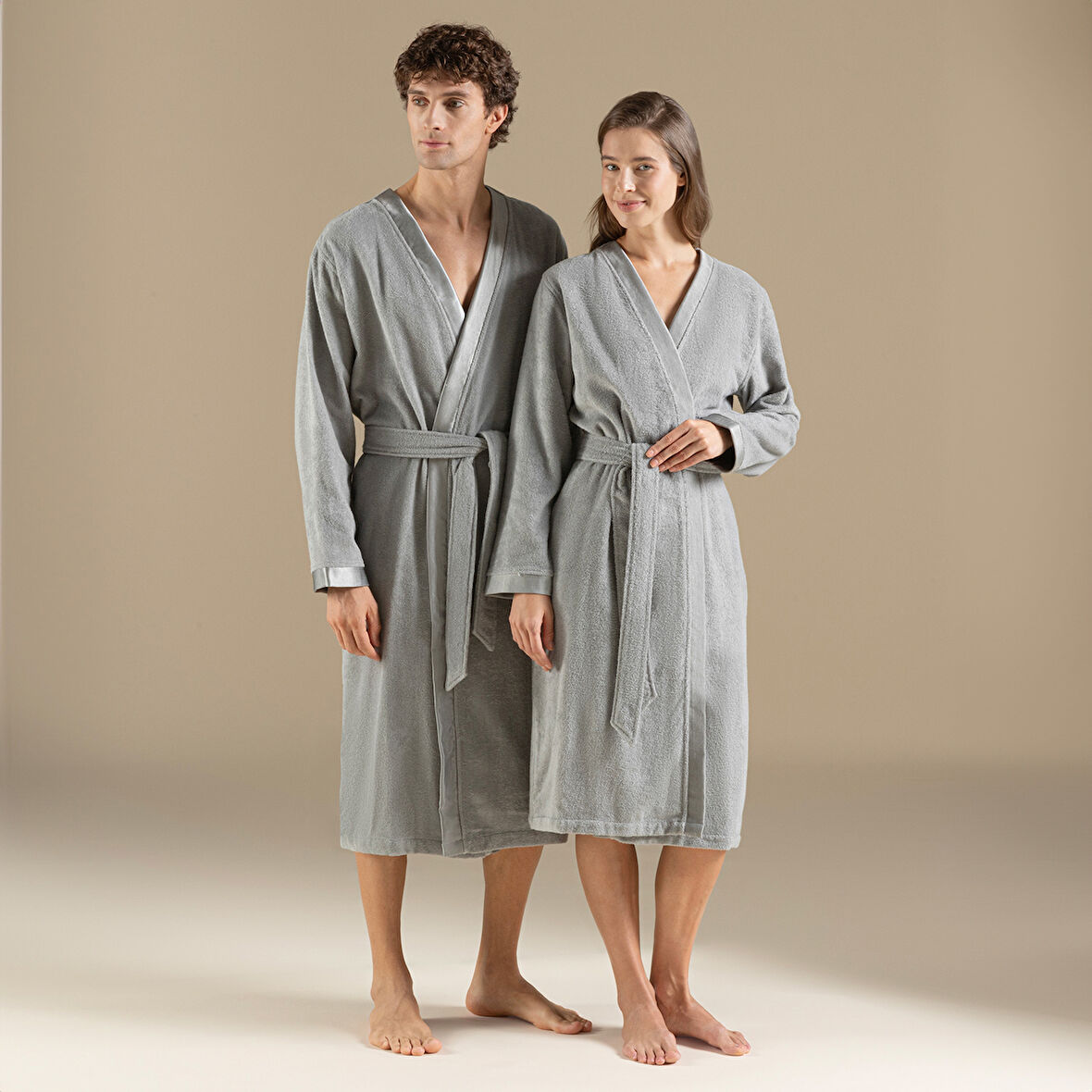 Floss Unisex Bornoz Açık Gri