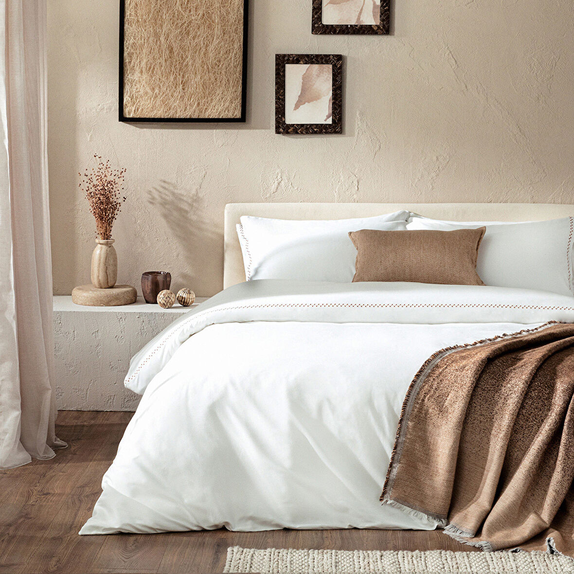 Albas Nevresim Seti 160x220 Cm Ekru