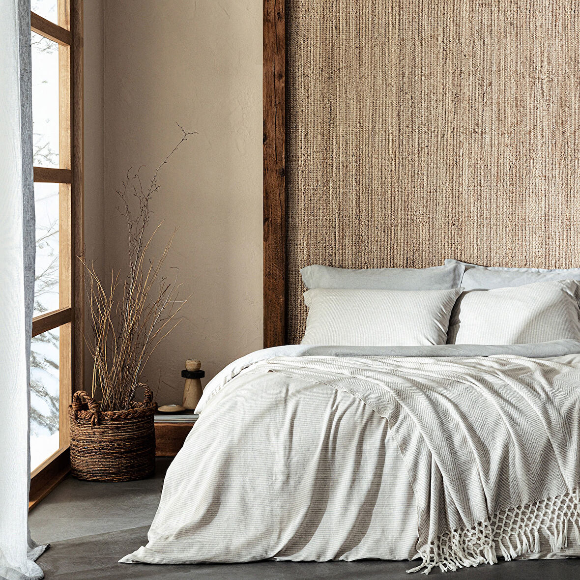 Morıan Nevresim Set 200x220 Cm Natural