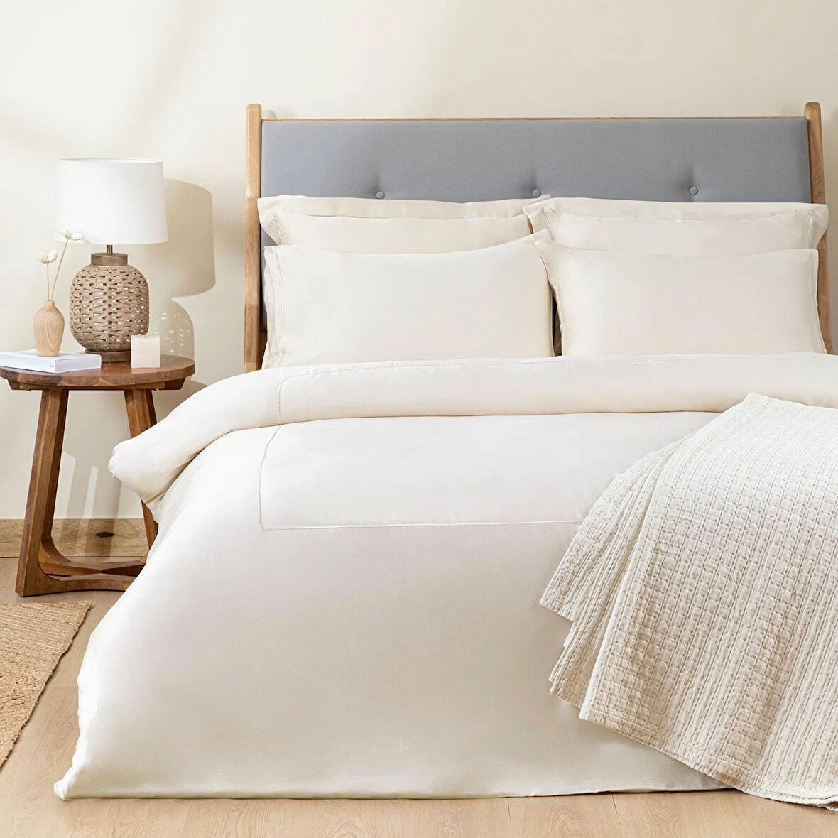 Bambu Nevresim Takımı King Bej