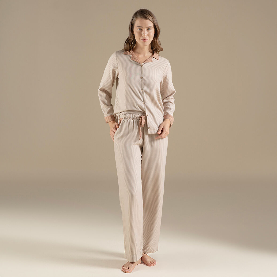 Lınıe Pijama Takımı Bej