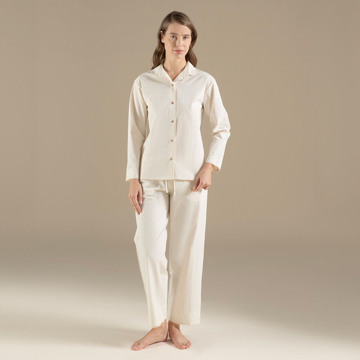 Artısan Pijama Takımı Ekru/Bej