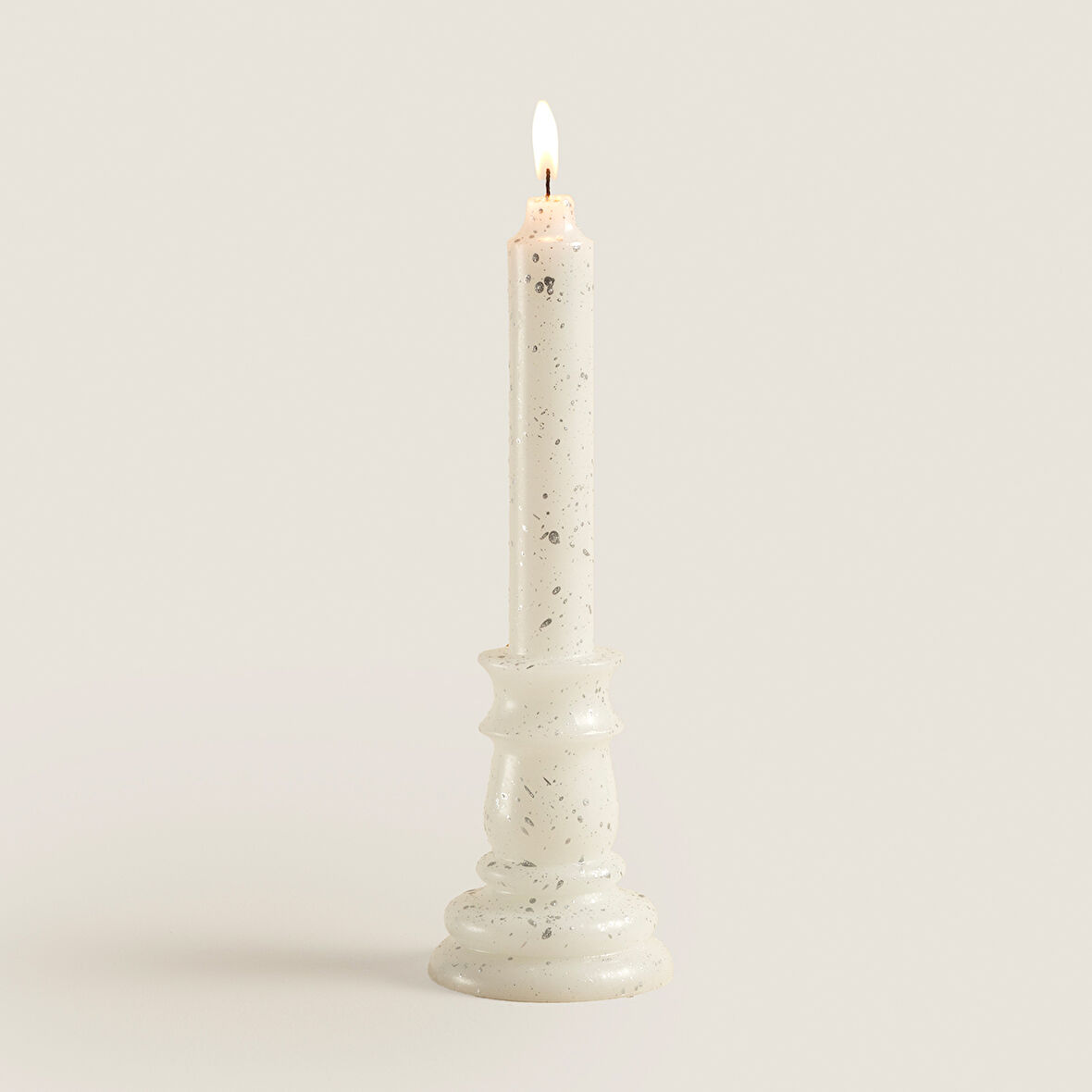 Flamme Kaideli Şamdan Mum Gümüş 25 Cm Gümüş