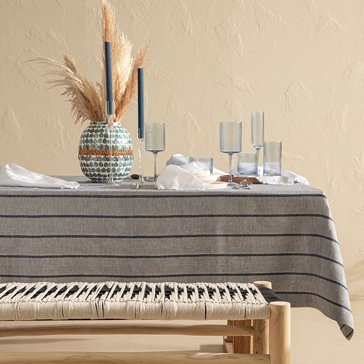 Bento Masa Örtüsü Mavi