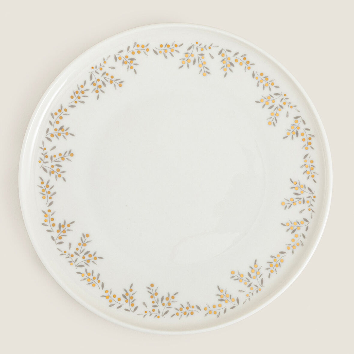 Fiona Christmas Servis Tabağı Beyaz-Gold