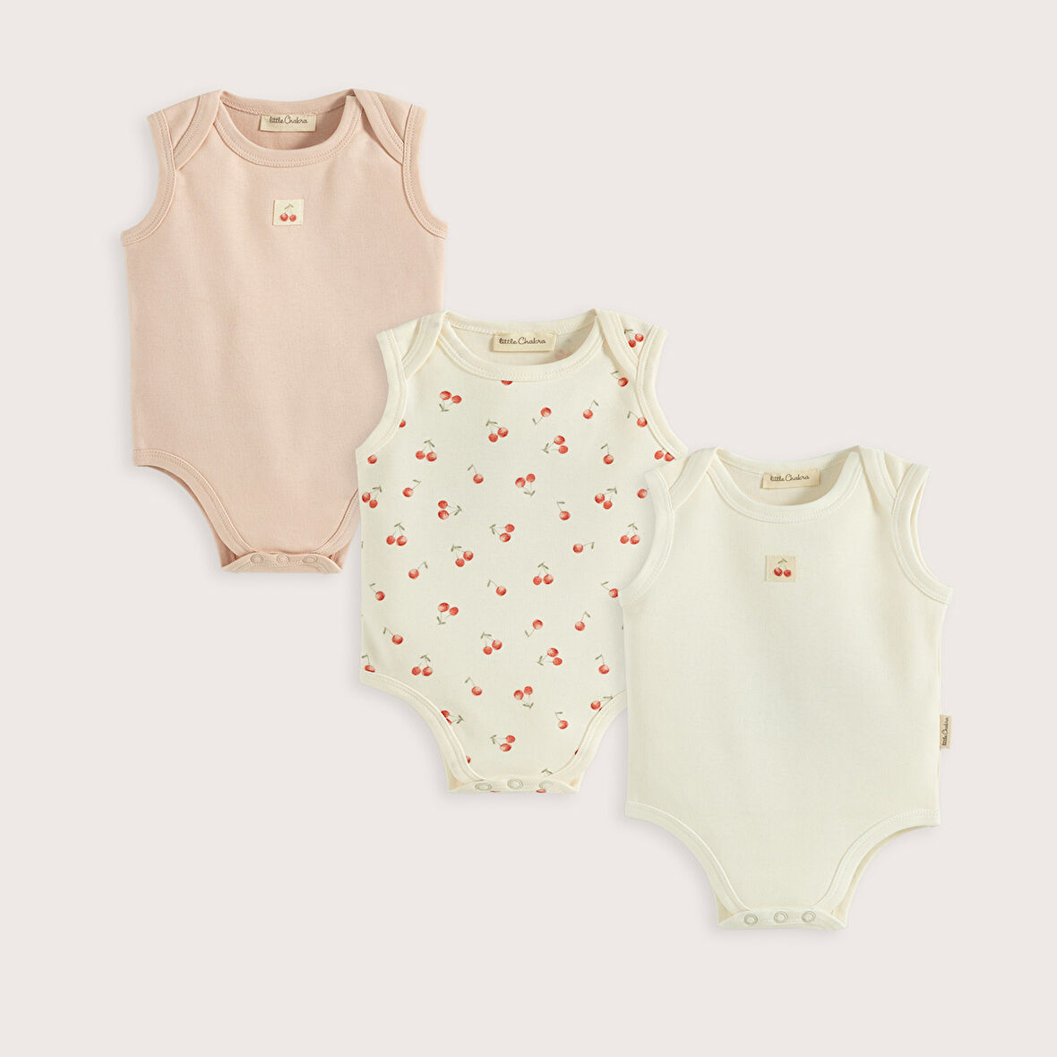 Cherry Boom 3'Lü Kolsuz Body Kutu Set Vanilya/Pembe