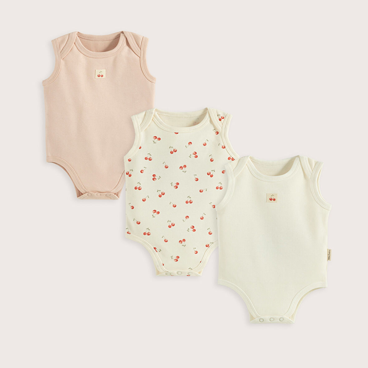 Cherry Boom 3'Lü Kolsuz Body Kutu Set Vanilya/Pembe