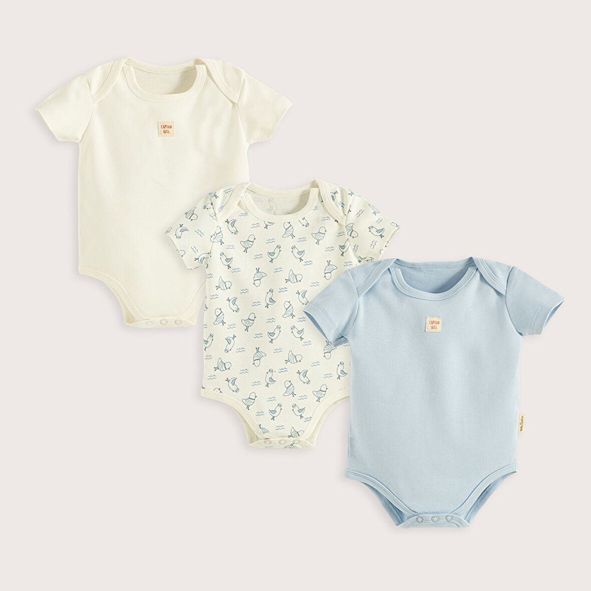 Sea Sıde 3'Lü Kutu Body Set Ekru/Mavi