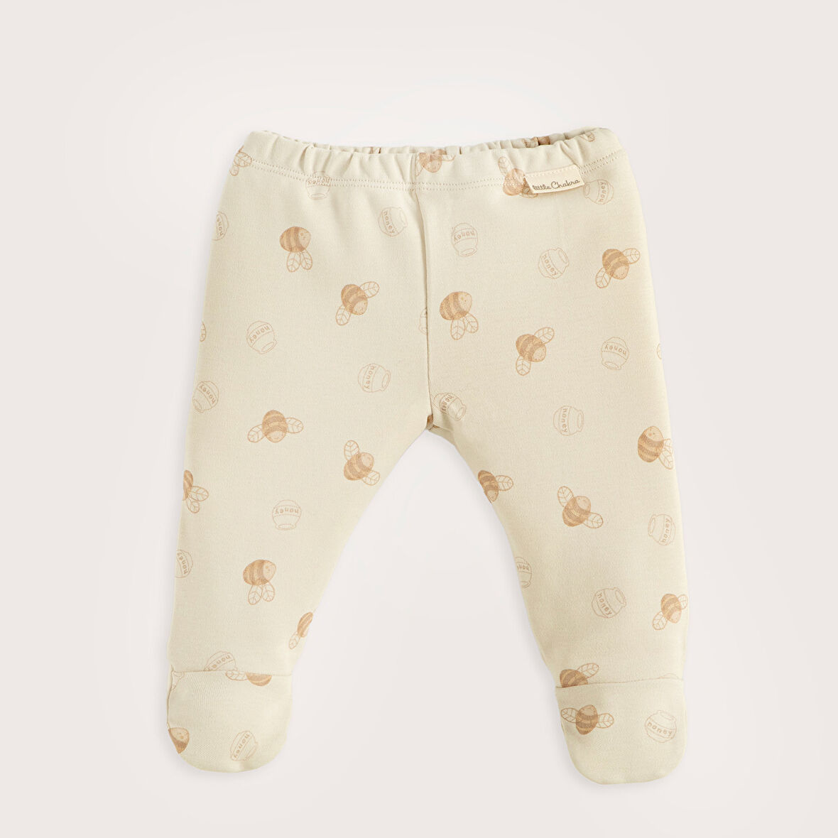 Happy Bee Baskılı Patikli Pantolon Taş