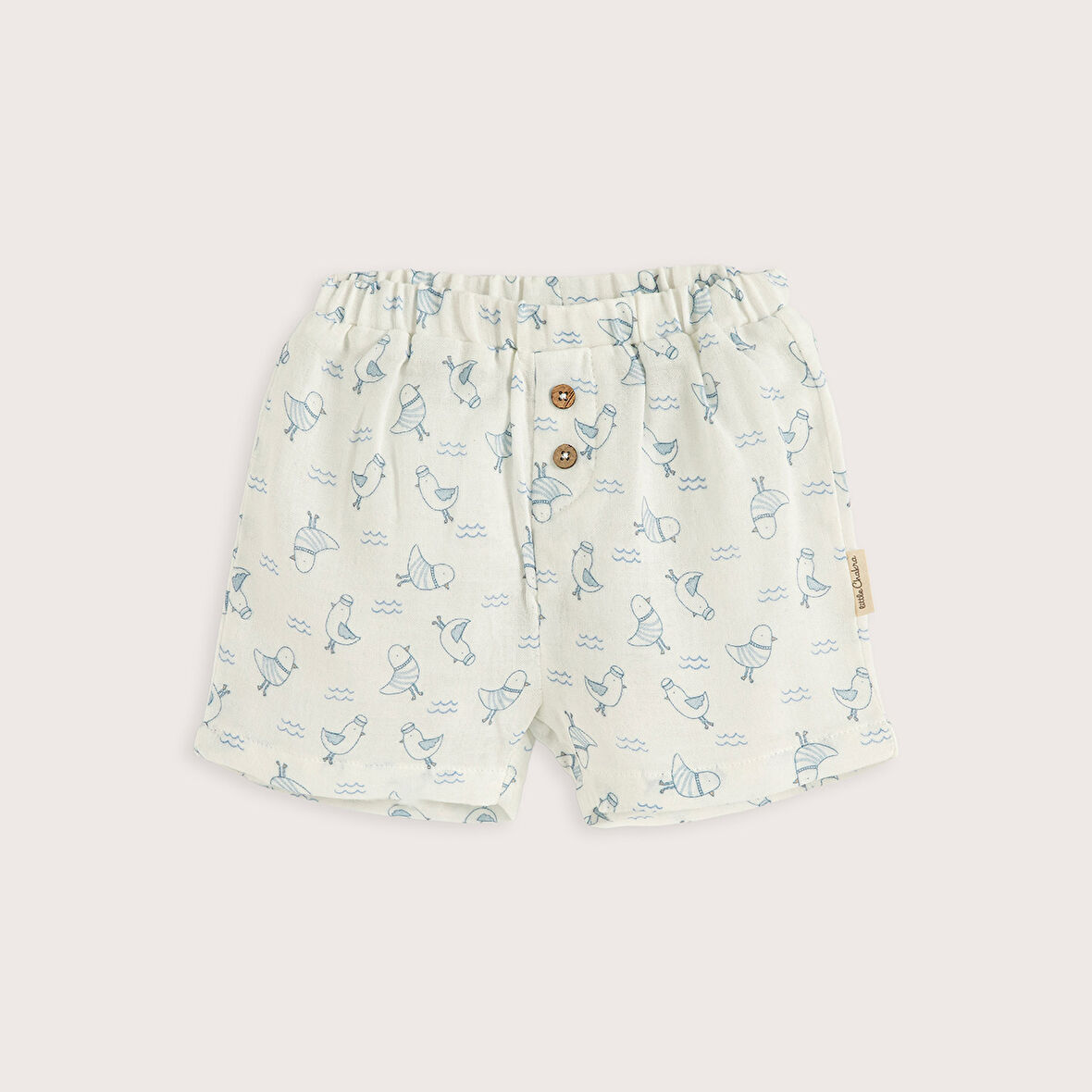 Sea Sıde Baskılı Şort Ekru