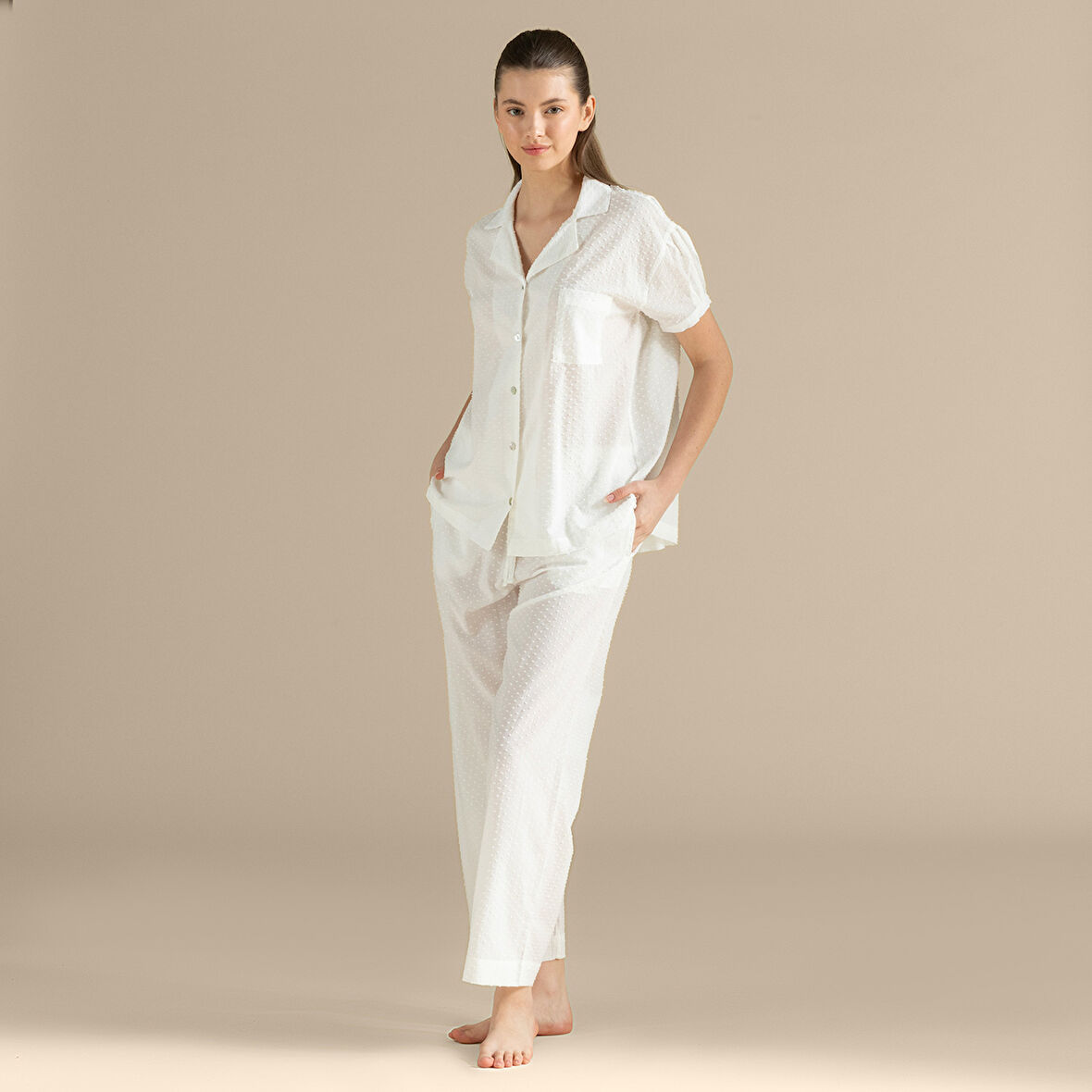 Rosalıe Pıjama Takımı Beyaz