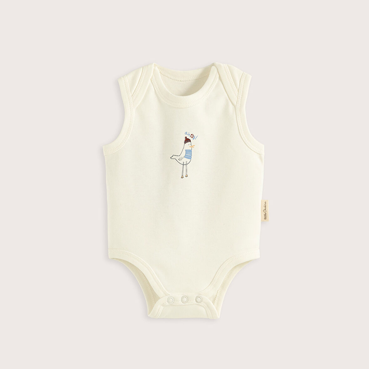 Sea Side Baskılı Kolsuz Body Ekru