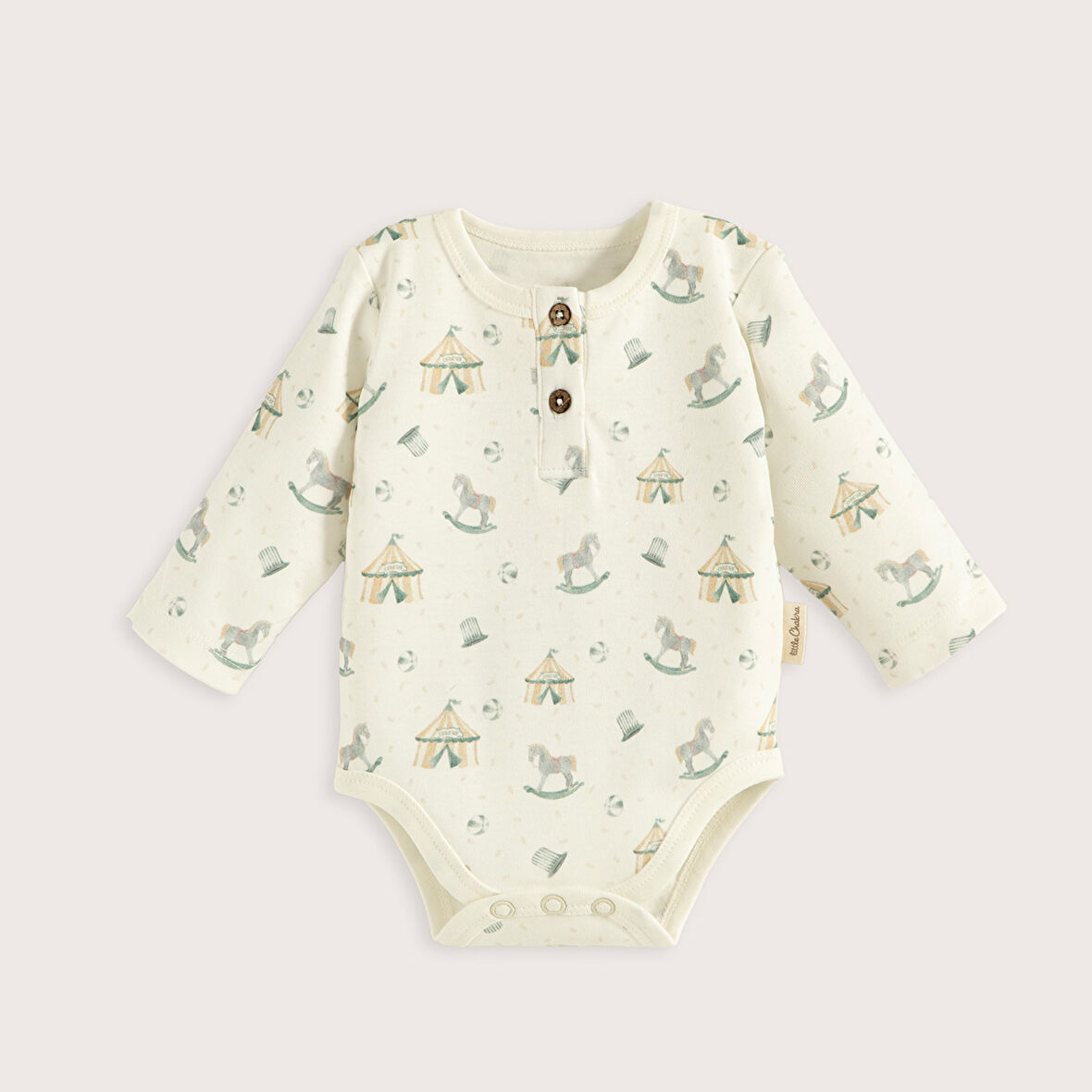 Cute Circus Baskılı Body Ekru