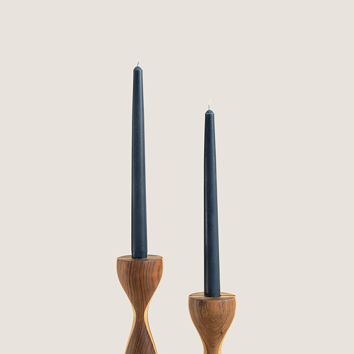 2 li Şamdan Mumu 25 Cm Marin Mavi