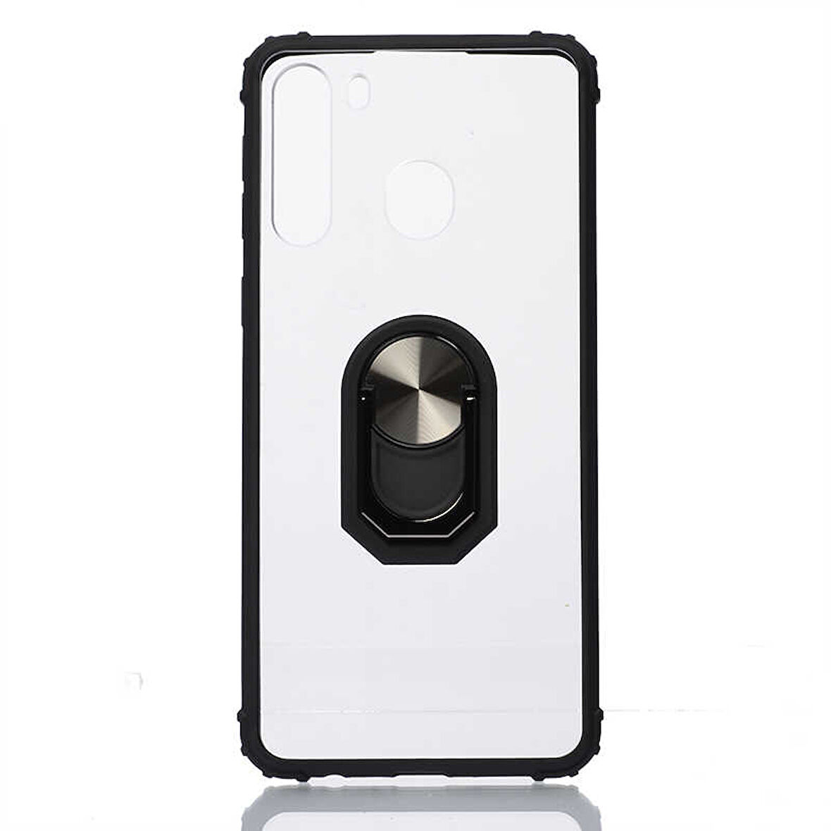 Samsung Galaxy A21 Kılıf Şeffaf Yüzüklü Mola Kapak