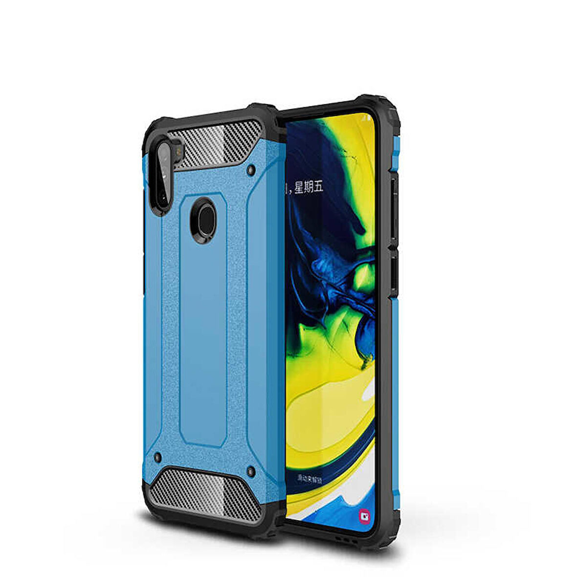 Galaxy A11 Uyumlu Zore Crash Silikon Kapak-Mavi