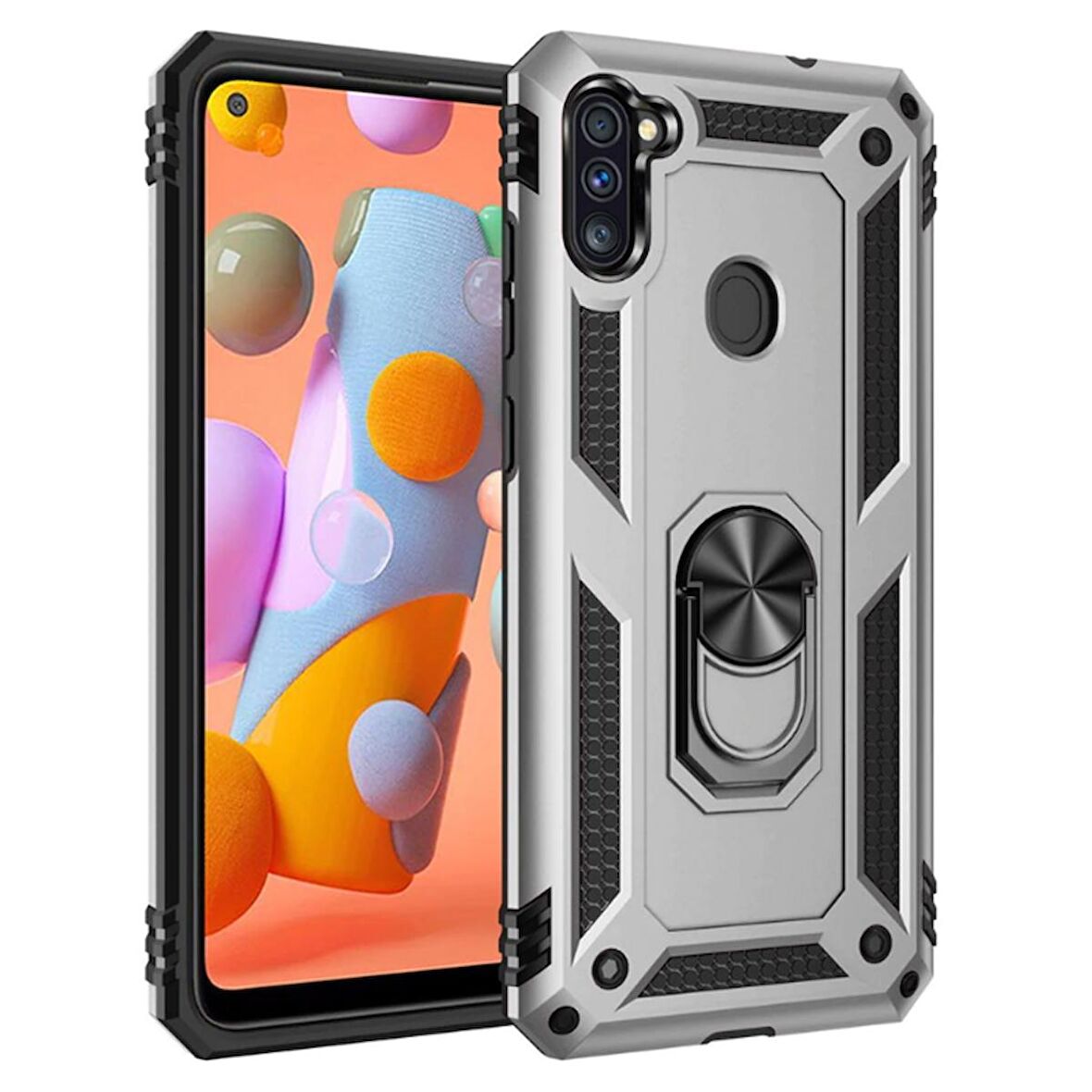 Galaxy A11 Uyumlu Zore Vega Kapak-Gri
