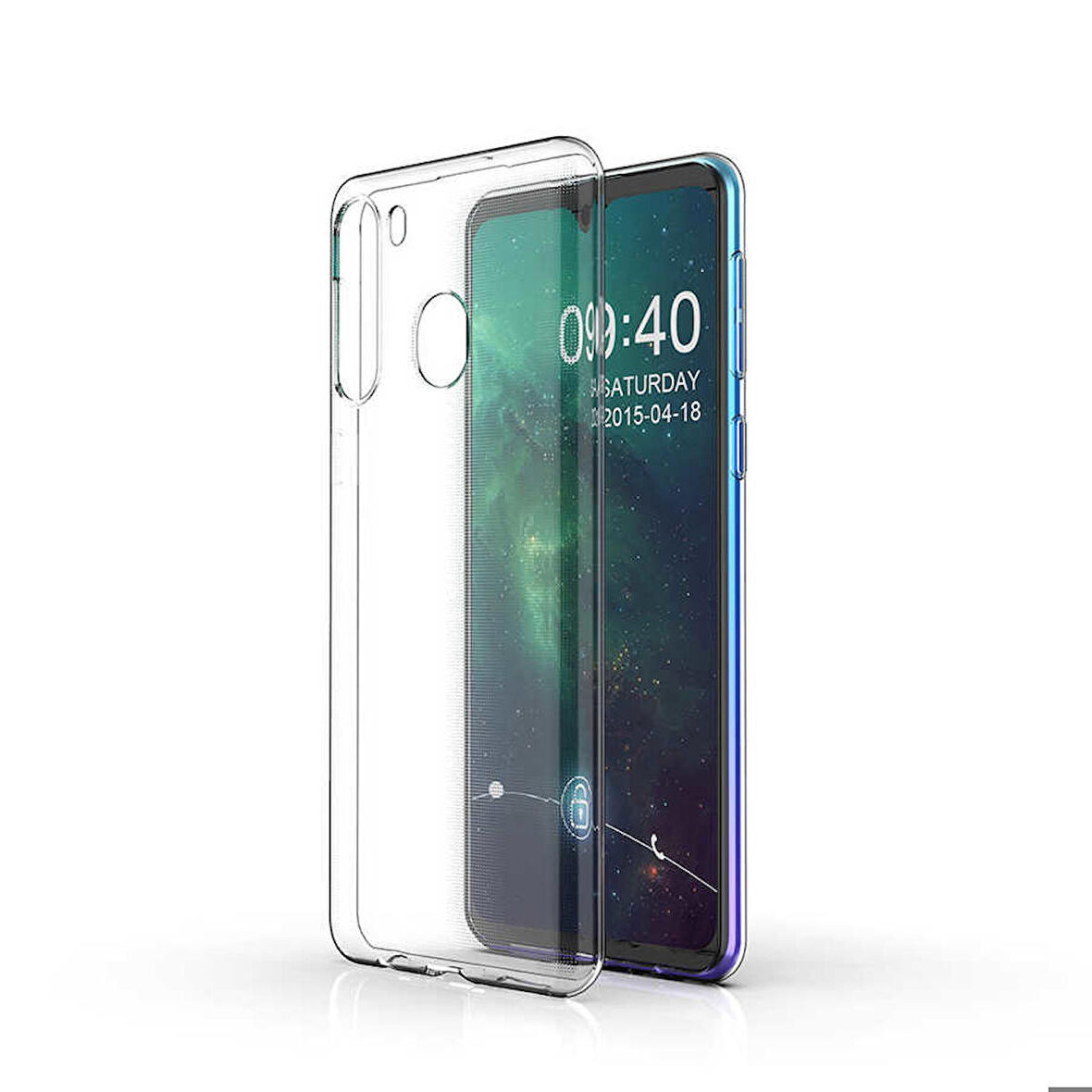 Galaxy A21 Uyumlu Zore Süper Silikon Kapak-Renksiz