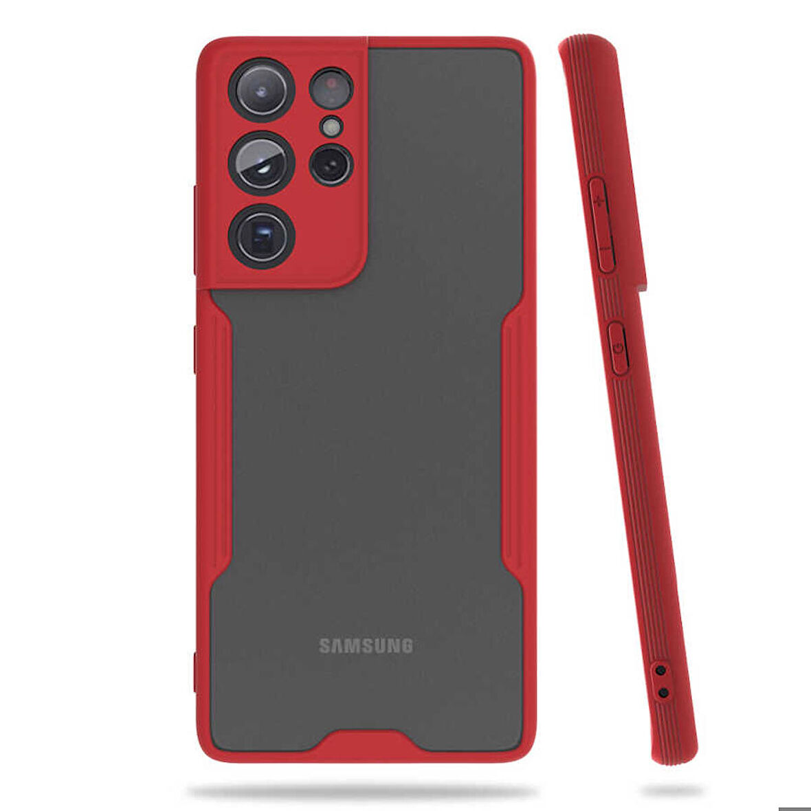 Galaxy S21 Ultra Uyumlu Zore Parfe Kapak-Kırmızı