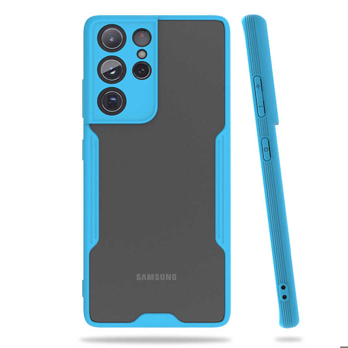Galaxy S21 Ultra Uyumlu Zore Parfe Kapak-Mavi