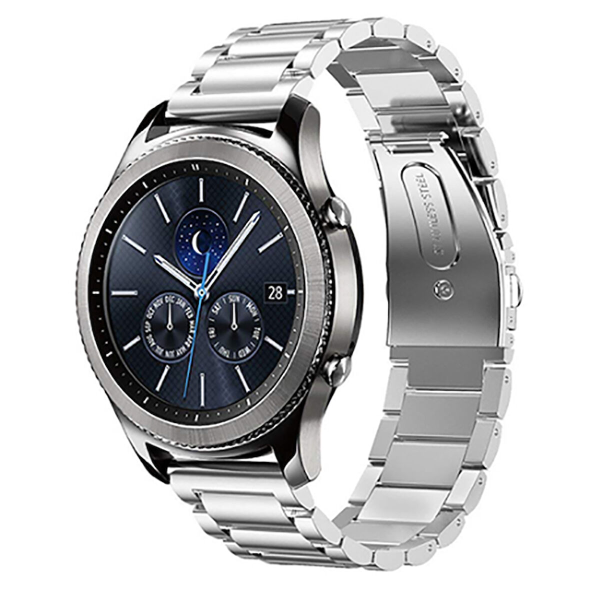 Huawei Watch GT 3 46mm Uyumlu KRD-04 Metal Zore Kordon-Gümüş