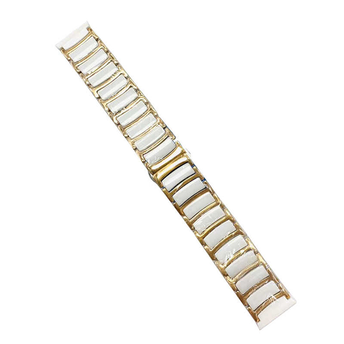 Gear S3 (22mm) Seramik Metal Zore Kordon-Beyaz-Gold