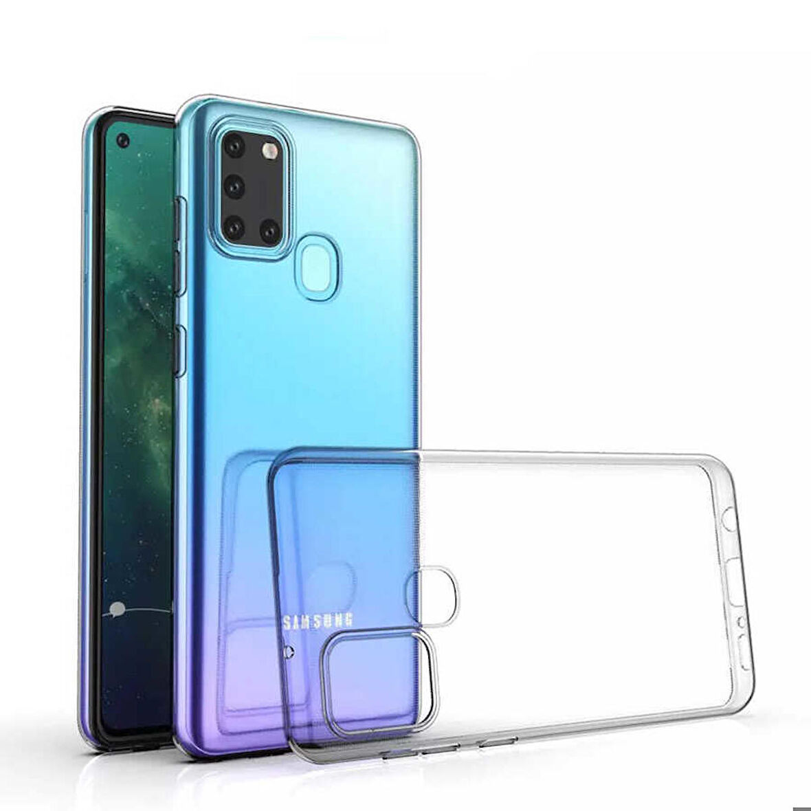 Galaxy A21S Uyumlu Zore Süper Silikon Kapak-Renksiz