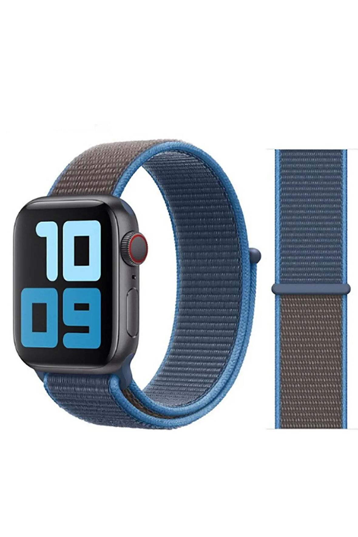 Apple Watch Ultra 49mm Kordon Uyumlu KRD-03 Hasır Strap Kayış   55-Surf Blue