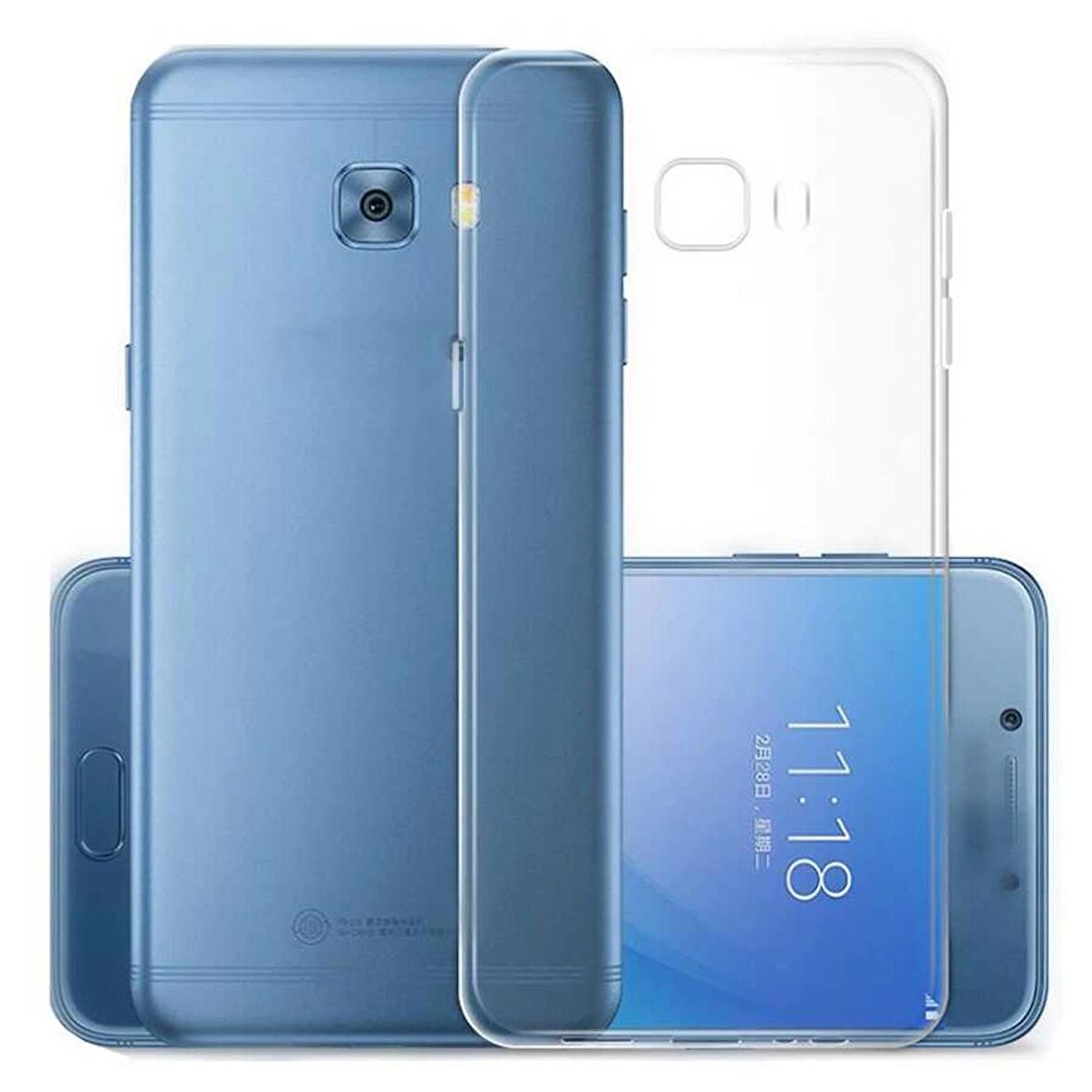 Galaxy C9 Pro Uyumlu Zore Süper Silikon Kapak-Renksiz