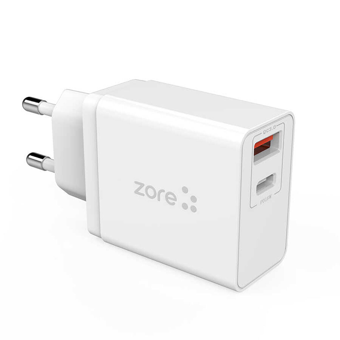 Beyaz XMac Serisi ZR-X2 Seyahat Şarj Başlığı-Zore