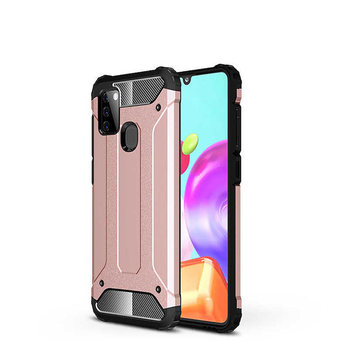 Galaxy A21S Uyumlu Zore Crash Silikon Kapak-Rose Gold