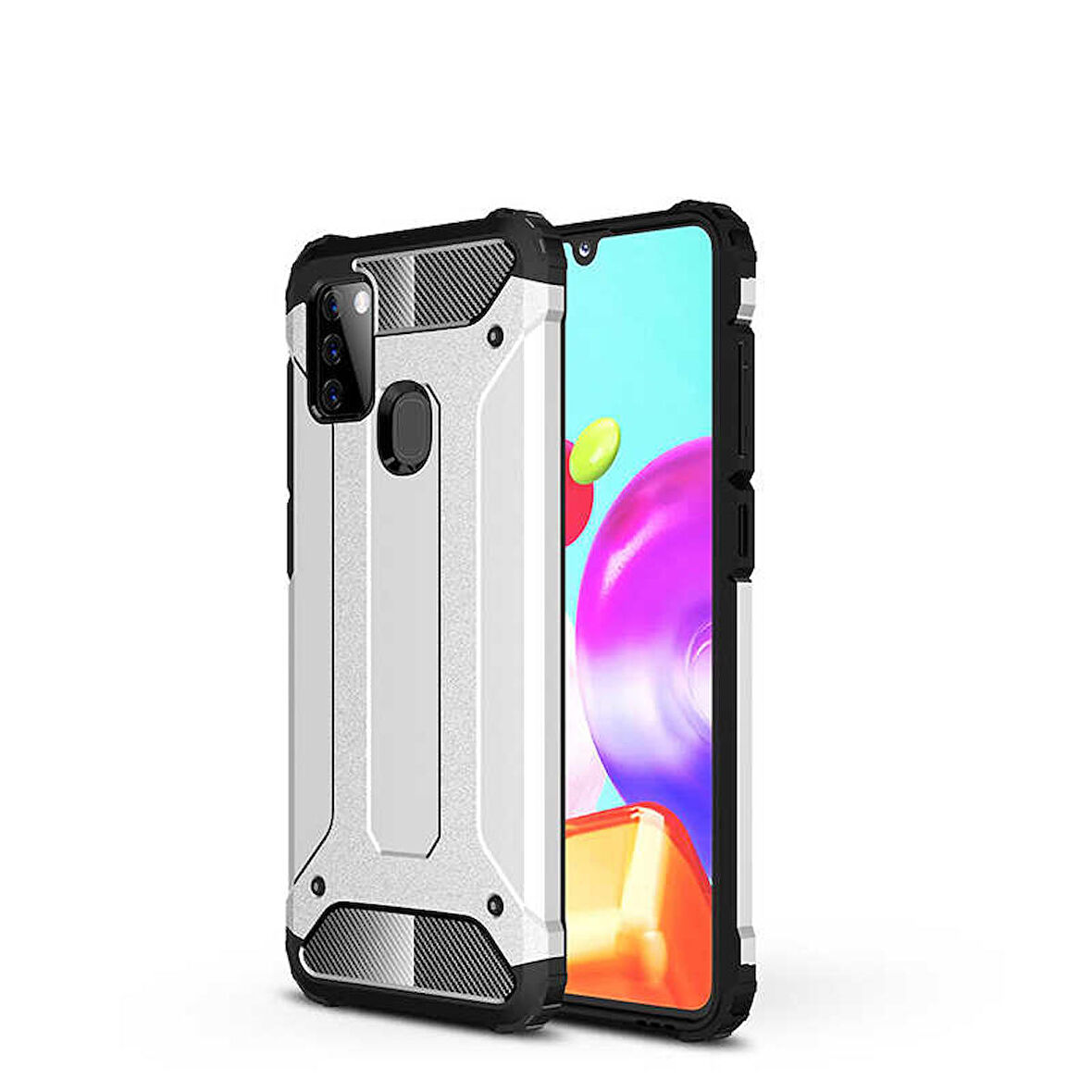 Galaxy A21S Uyumlu Zore Crash Silikon Kapak-Gri