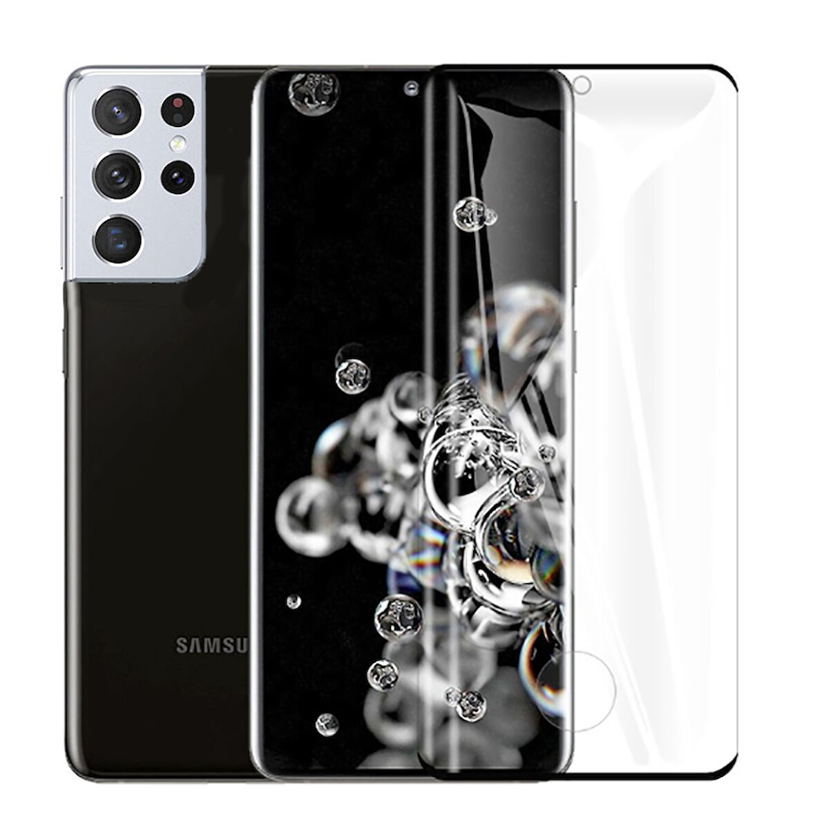 Galaxy S21 Ultra Uyumlu Zore Süper Pet Ekran Koruyucu Jelatin