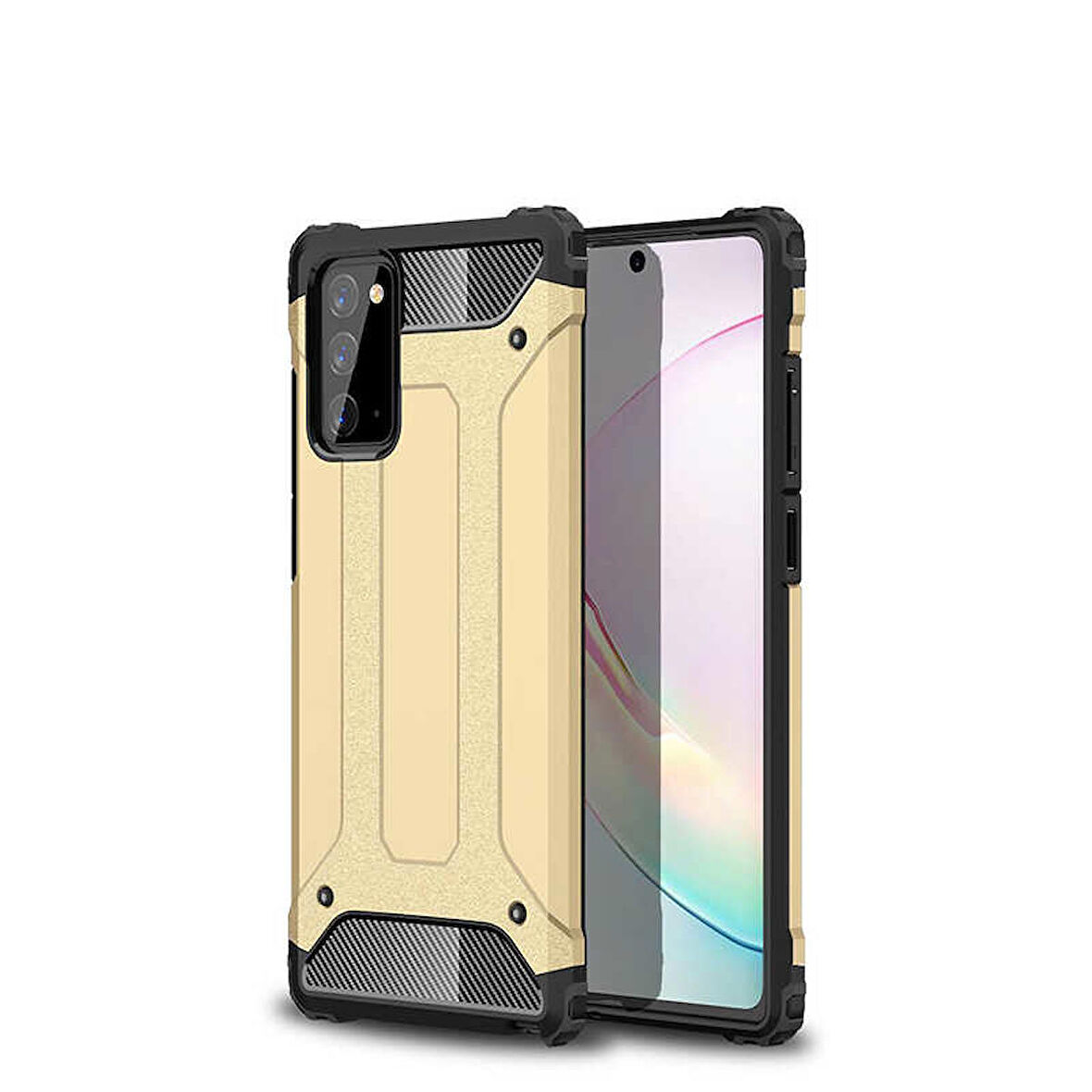 Galaxy Note 20 Uyumlu Zore Crash Silikon Kapak-Gold