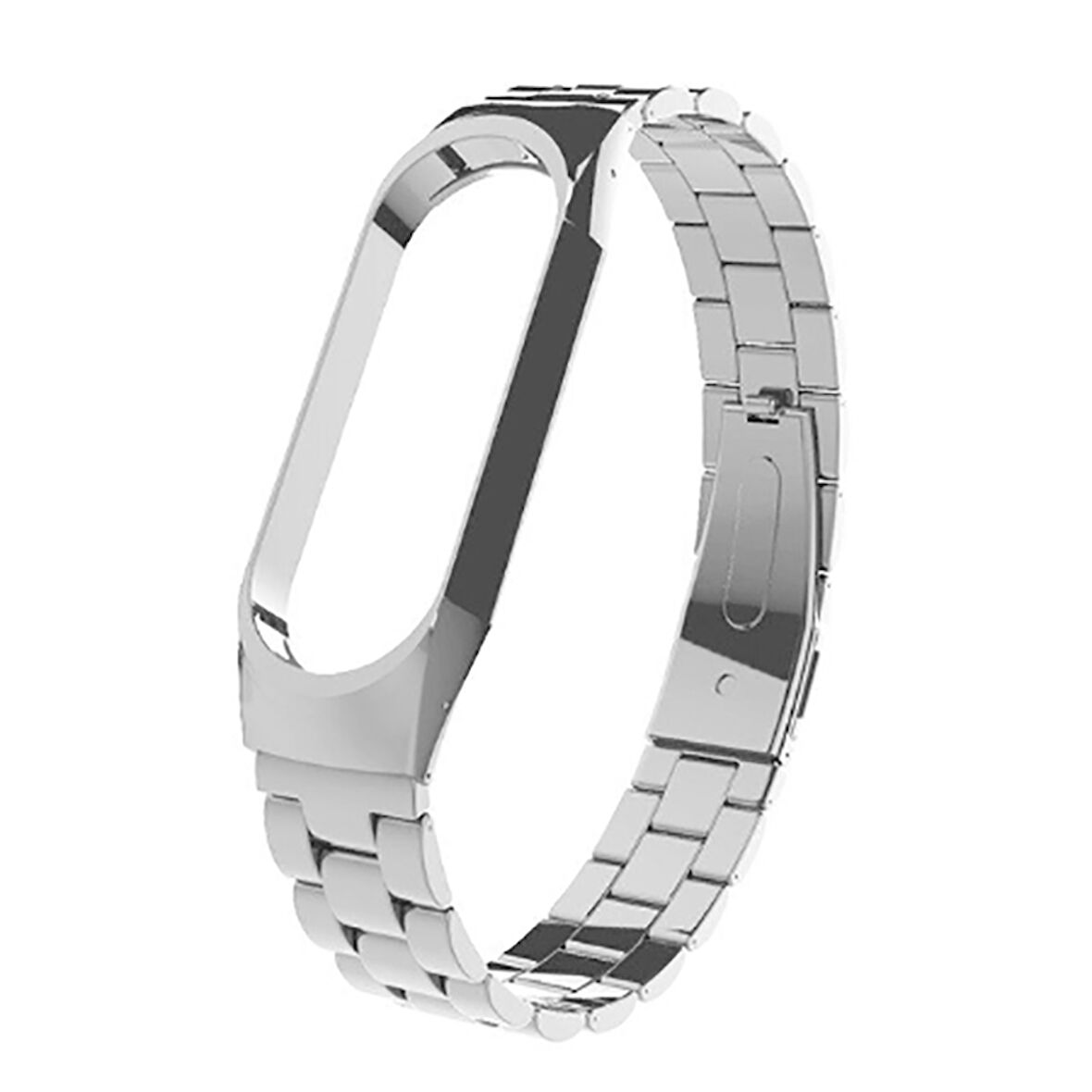 Xiaomi Mi Band 5 Uyumlu KRD-04 Metal Zore Kordon-Gümüş