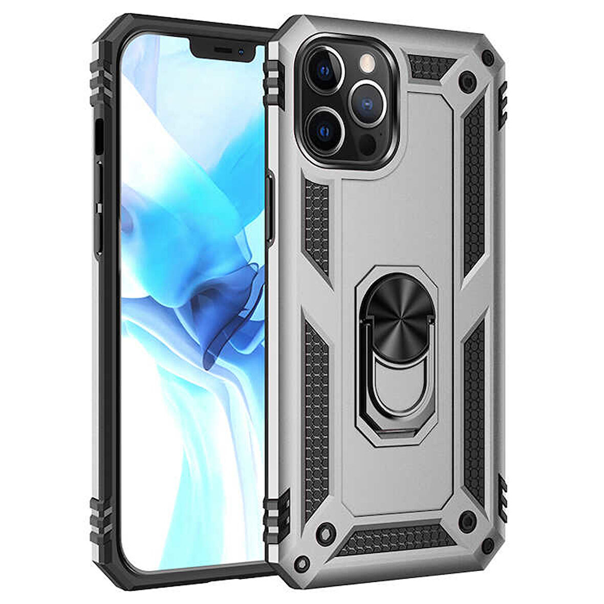 iPhone 12 Pro Max Uyumlu Zore Vega Kılıf-Gri